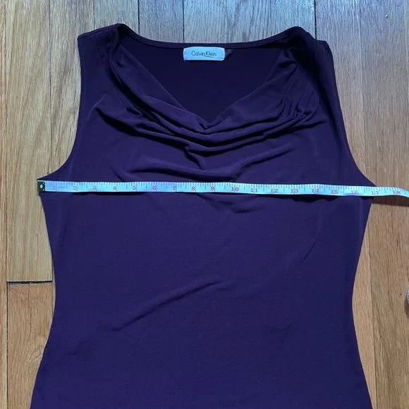 Calvin Klein Cowl Neck Sleeveless Women's Blouse, Size PS - Picture 5 of 7